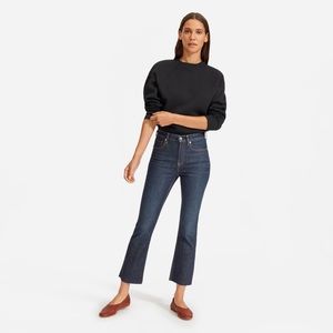 Everlane The Kick Crop High Rise Dark Wash Jeans